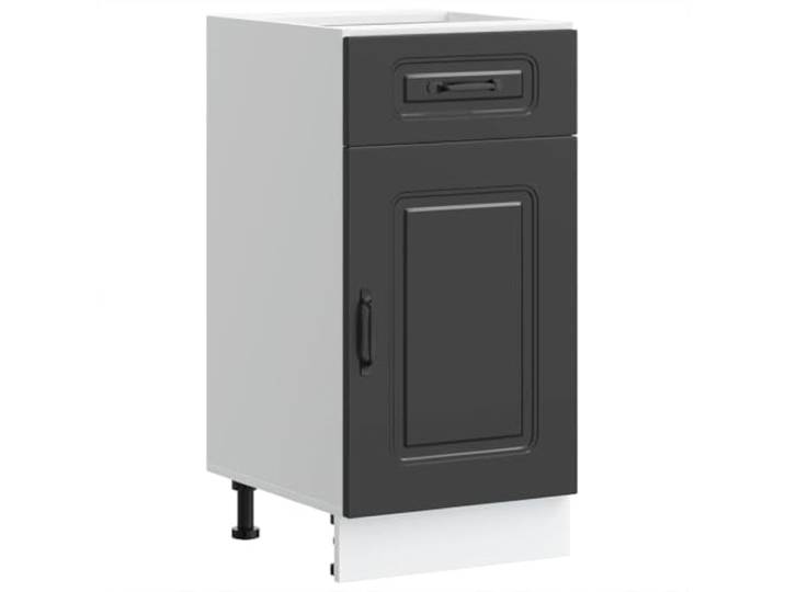 HKTMGDNG Küchenunterschrank Kalmar Schwarz Holzwerkstoff 40x46x81,5 cm Kompakter Unterschrank mit Schublade und Höhenverstellung für mühelose Ordnung in Küche und Speisekammer.