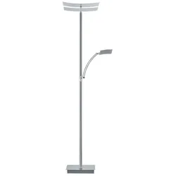 Hell LED-Stehlampe Andy Alu, Eisen, Stahl & Metall Silber Nickel matt
