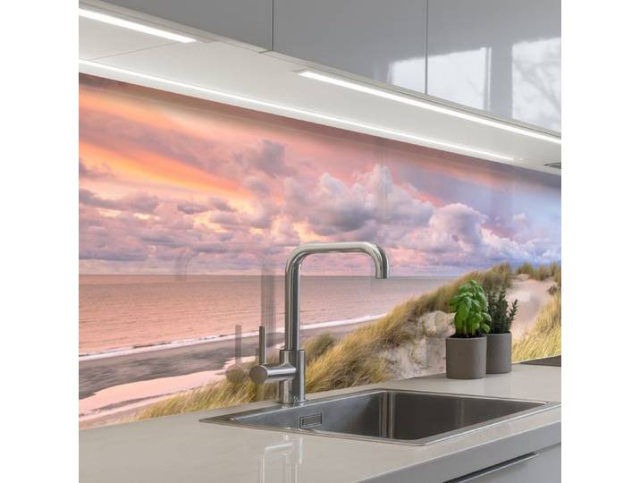 KitchenYeah crédence de cuisine Paysage Dune et Mer Coucher de Soleil