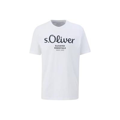T-Shirt S.OLIVER "T-Shirt Logo T-Shirt 1er Pack", Herren, Gr. XL, weiß, Obermaterial: 100% Baumwolle CO., Shirts T-Shirt