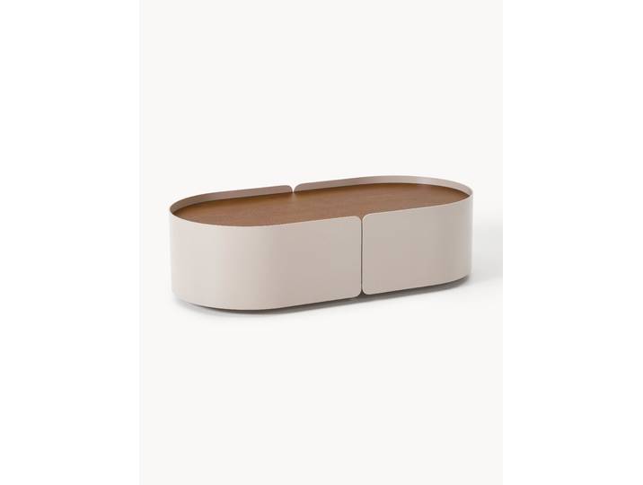 Table basse ovale avec tiroirs Loran