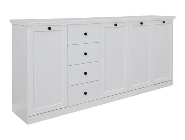 trendteam smart living Buffet de Salon avec Espace de Rangement\, Blanc\, Weiß Dekor\, 195 x 88 x 219 cm