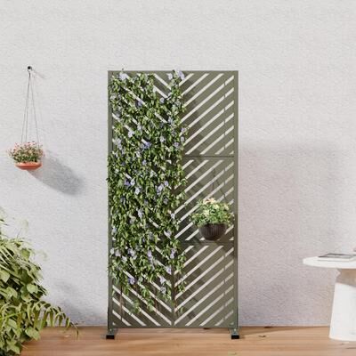 "Lirago Yard Outdoor Privacy Screen with Chevron Design Freestanding Patio Screen - 60""H x 30""W"