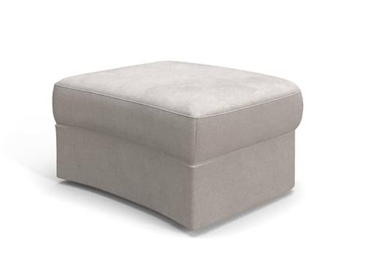 Cavadore Hocker Jawa / Bodennaher Polsterhocker in Nierenform / Ideal als Fußhocker oder Sitzgelegenheit / Passend zur Garnitur Jawa / 84 x 43 x 70 / Flachgewebe, Hellgrau