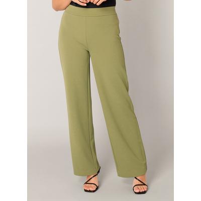 Treggings BASE LEVEL "Yarah", Damen, Gr. 38, Länge 30, grün, Web, Obermaterial: 97% Polyester, 3% Elasthan, unifarben, loose fit lang, Hosen Treggings, mit elastischem Bund