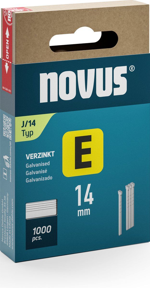Novus Tacker Spijkers E J/14 mm Verzinkt 1000 stuks