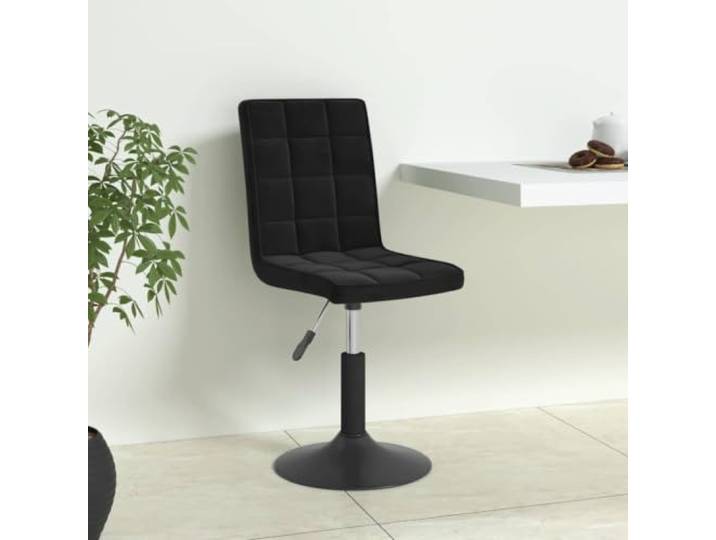 KTHLBRH 6 Drehbare Esszimmerstühle Schwarz Samt mit Stahlgestell 360 Grad drehbar, höhenverstellbar, weicher Samtbezug, robustes Stahlgestell, modernes Design
