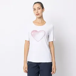 STEFFEN SCHRAUT Shirt, 1/2-Arm Rundhalsausschnitt Herz-Druck aus ECOVERO™ Viskose