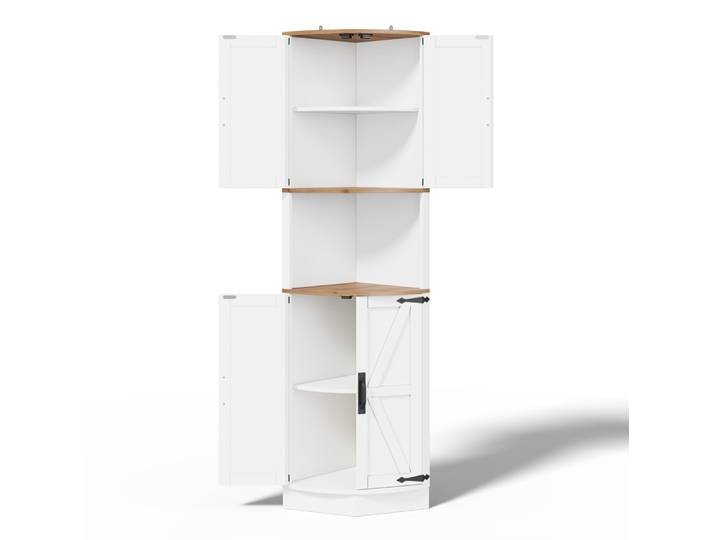 Colonne de cuisine à 5 compartiments, 56x38x180 cm, blanc