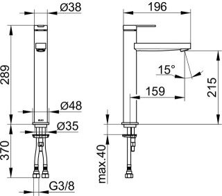 KEUCO 59510253100 EHM-WT-Mischer 210 IXMO 59510
