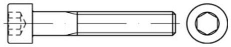 Industrial Quality Supplies DIN Zylinderkopf-Schaftschraube M6x70   Stahl 10.9 blank   Innensechskant   für Maschinenbau und Metallbau geeignet (009121000060070)