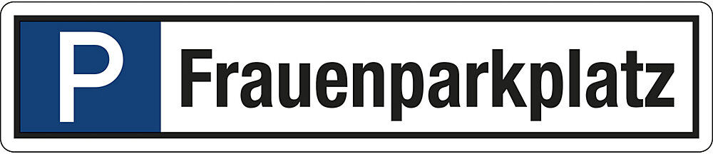 kaiserkraft Parkplatzkennzeichen, Aluminium, P / Frauenparkplatz, LxH 520 x 110 mm