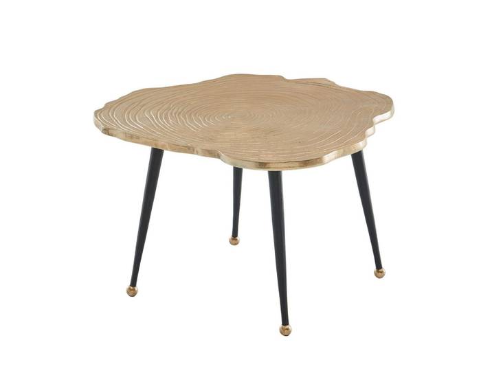 Couchtisch rund Metall Wohnling Goldfarben/Schwarz