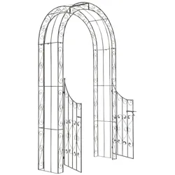 Décoshop26 - Gartenspalierbogen mit Tor Rankhilfe für Kletterpflanzen Bronzemetall 10_0003945