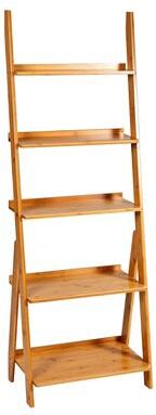 BALANBO 5-Shelf Wood Ladder Bookcase