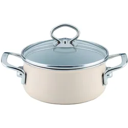 Riess Kasserolle m.Glasdeck. 16cm,1L, Pfanne + Kochtopf, Beige