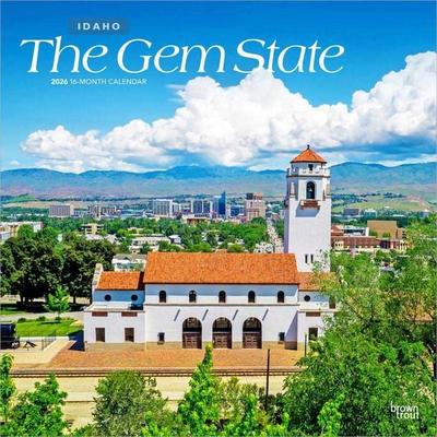 The Gem State Idaho Places 2026 12 X 24 Inch (Hanging) Monthly Square Wall Calendar Plastic-Free