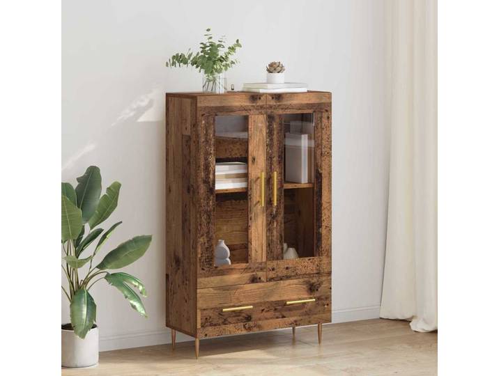 vidaXL Highboard Altholz 69,5 x 31 x 115 cm Engineered Wood und Glas