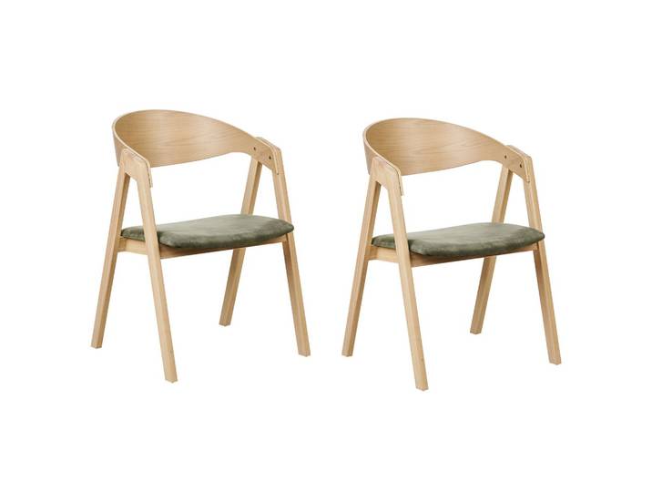 ESSZIMMERSTUHL 2er-Set Holz Dunkelgrün Yuba