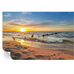 FOTOTAPETE 104x70 cm - Sonnenuntergang am Strand