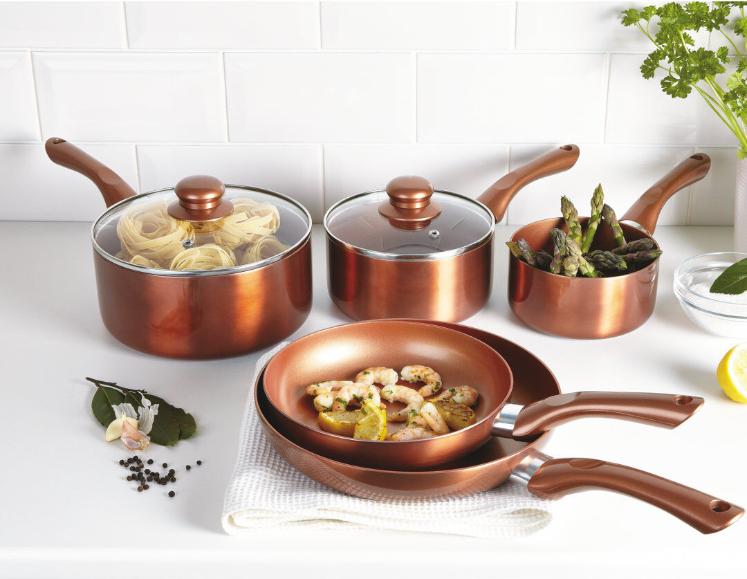 Symple Stuff Dorthea 5 Piece Copper Non Stick Cookware Set Copper 7