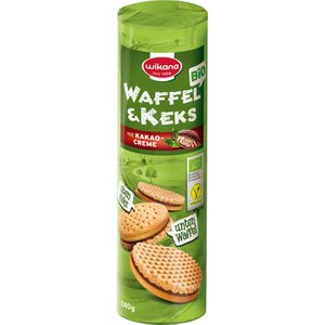 Wikana Kekse Waffel & Keks, BIO, vegan, mit Kakaocreme-Füllung, 240 g