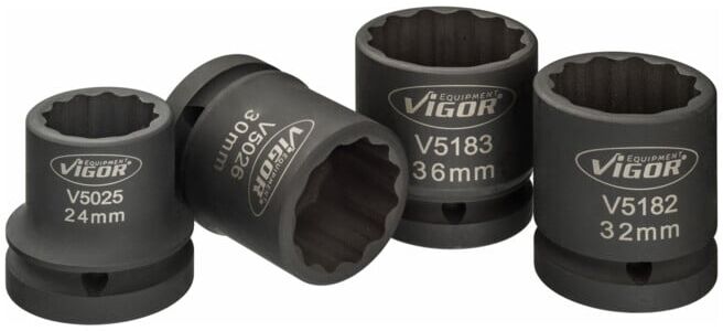 VIGOR Jeu de douilles à carré creux 20 mm (3/4