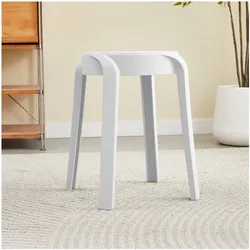 HOME DELUXE Hocker stapelbar NIVO – Weiß, 10er Set