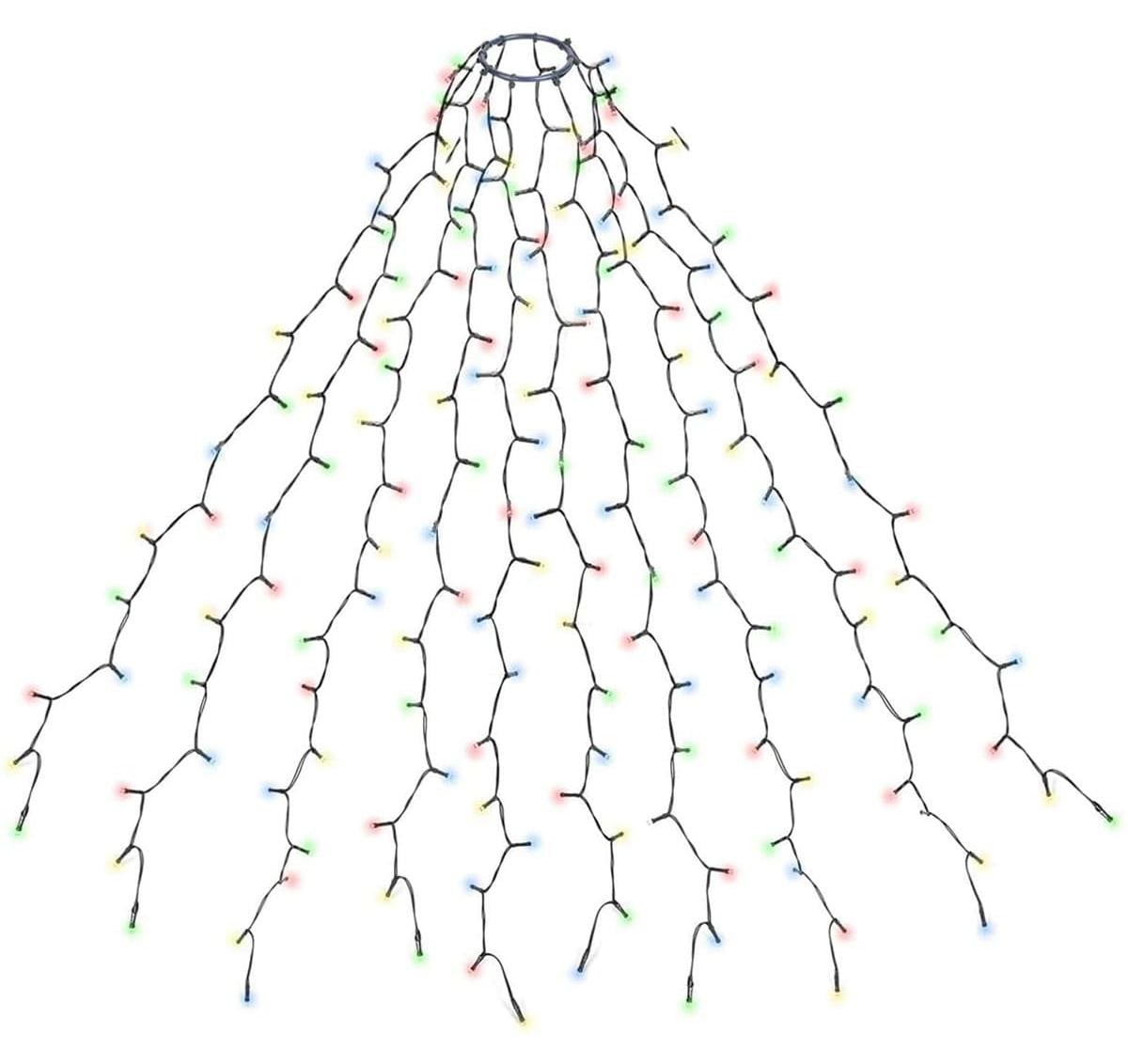 SALCAR Kerstverlichting met ring en 10 lichtslangen, 350 LED, multicolor, waterdicht