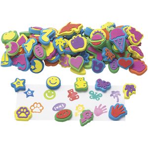 Betzold Motivstempel Stempel-Set 774052, aus Schaumstoff, für Stempelkissen, 100-teilig