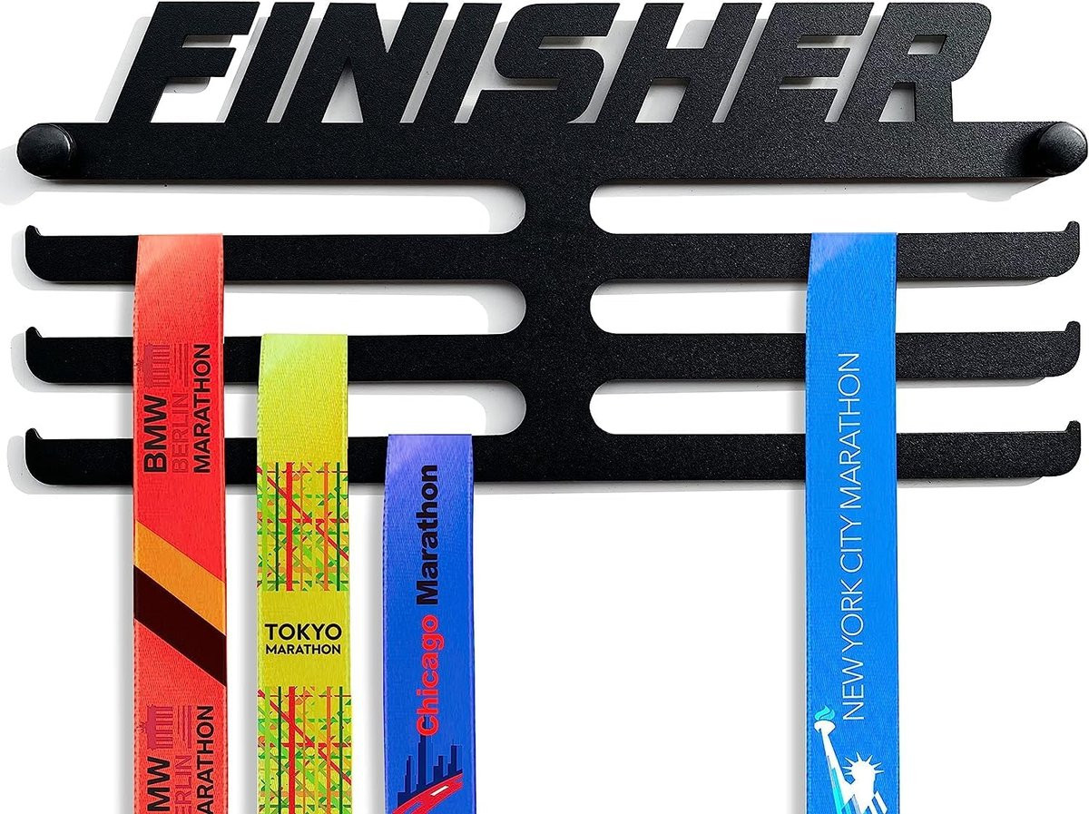 Medaille hanger en startnummer houder voor sporttrofeeën van staal
