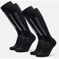 ALPINE SKISOCKEN - 2-Pack - Schwarz/Dunkelgrau - 39-42
