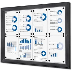Schaukasten 8x A4 anthrazit RAL7016 Alu Infokasten Plakatschaukasten wetterfest aussen 8xA4 Schaukasten anthrazit
