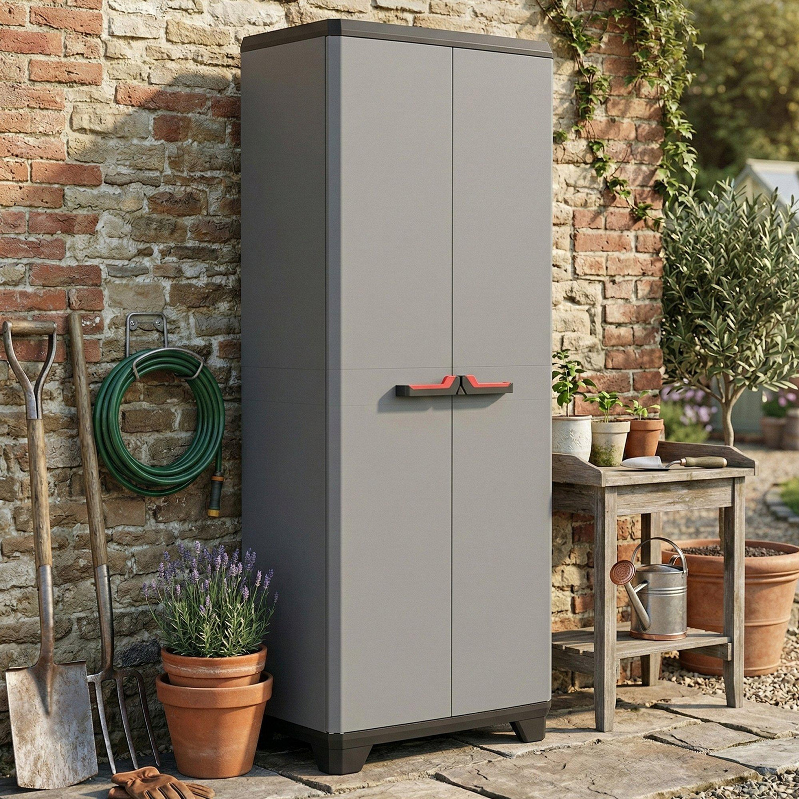 Keter multifunctionele kast Stilo, grijs en zwart, Hoogte: 173 cm