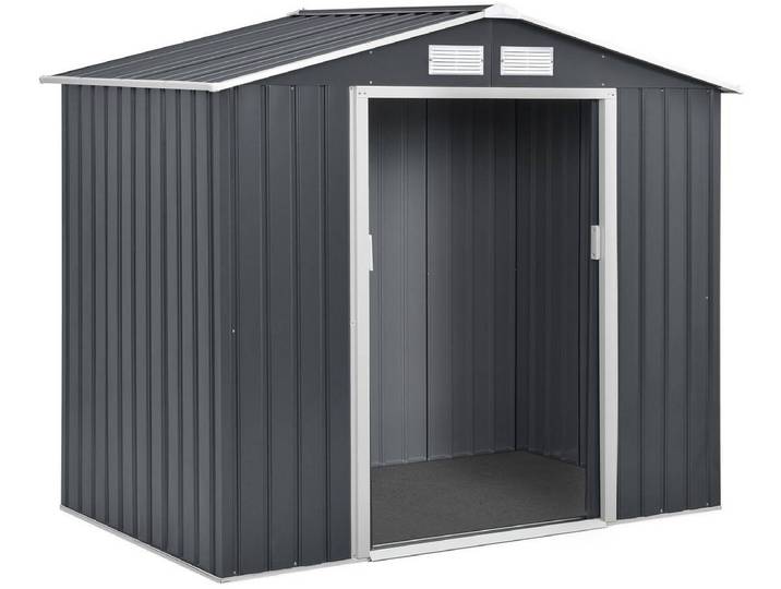 Abri de jardin métal - Vegas - 2,7 m² avec gouttière - Gris