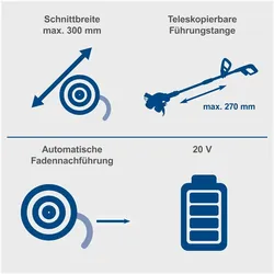 Scheppach, Rasentrimmer, C-LT300-X- 20V Accu grastrimmer set (1x 2.0Ah) (Trimmfaden)