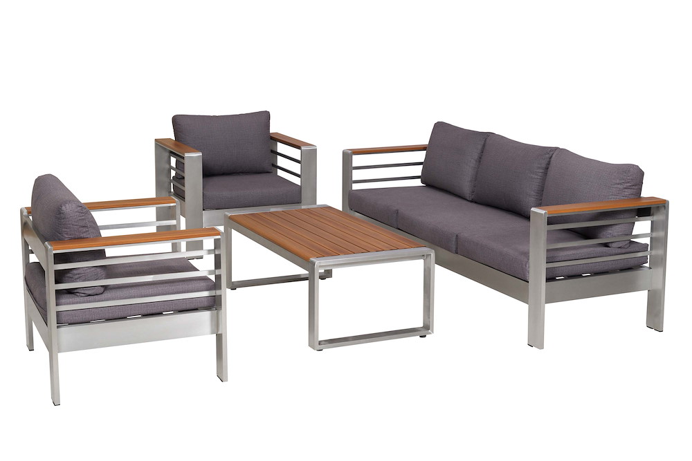 MERXXHANDELS Lounge Set Nestos 2 Sessel 3er Bank Tisch 16980241