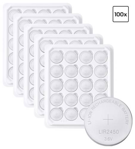 VOLTCRAFT Knopfzellen-Akku LIR2450 Lithium 120 mAh 3.6V 100St.