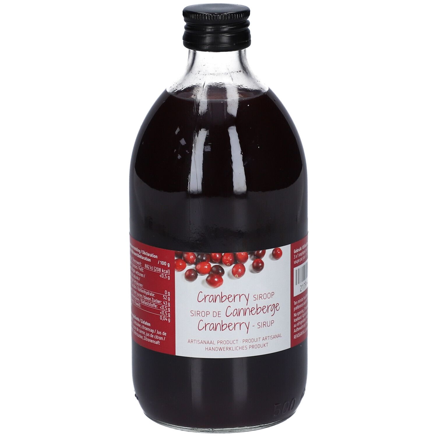 Revogan Cranberrysiroop ok NL 500 ml Sirup