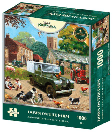 Kidicraft Nostalgia Collection - Down On the Farm 1000 Piece Jigsaw Puzzle for Adults