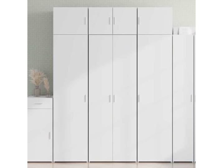 RJPLMFV Anrichte, hoch, weiß, 70 x 42,5 x 185 cm, aus Ingenieurholz Aufbewahrungsmöbel mit Türen, Regalen, Griffen, für Wohnzimmer, Schlafzimmer, Flur