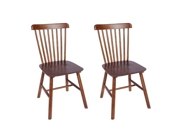 Esszimmerstuhl Holz YOSHI 2er Set dunkelbraun