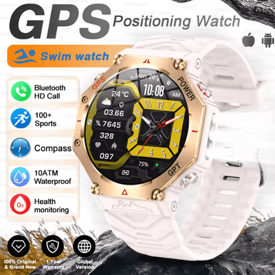 Inspire Curations T Rex 3 Ultra Military AMOLED GPS Smartwatch With 10ATM Waterproof & Bluetooth Call pink