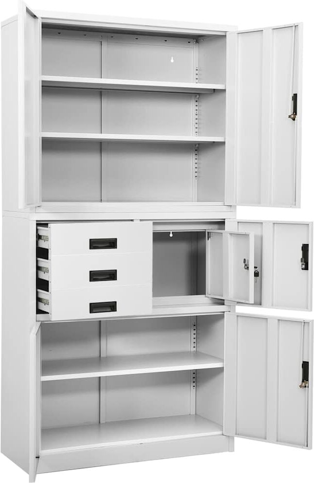 vidaXL Armoire de bureau Blanc 90x40x180 cm Acier