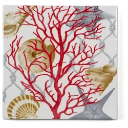 Excelsa Untersetzer Coral Keramik 16x1x16 cm Bunt
