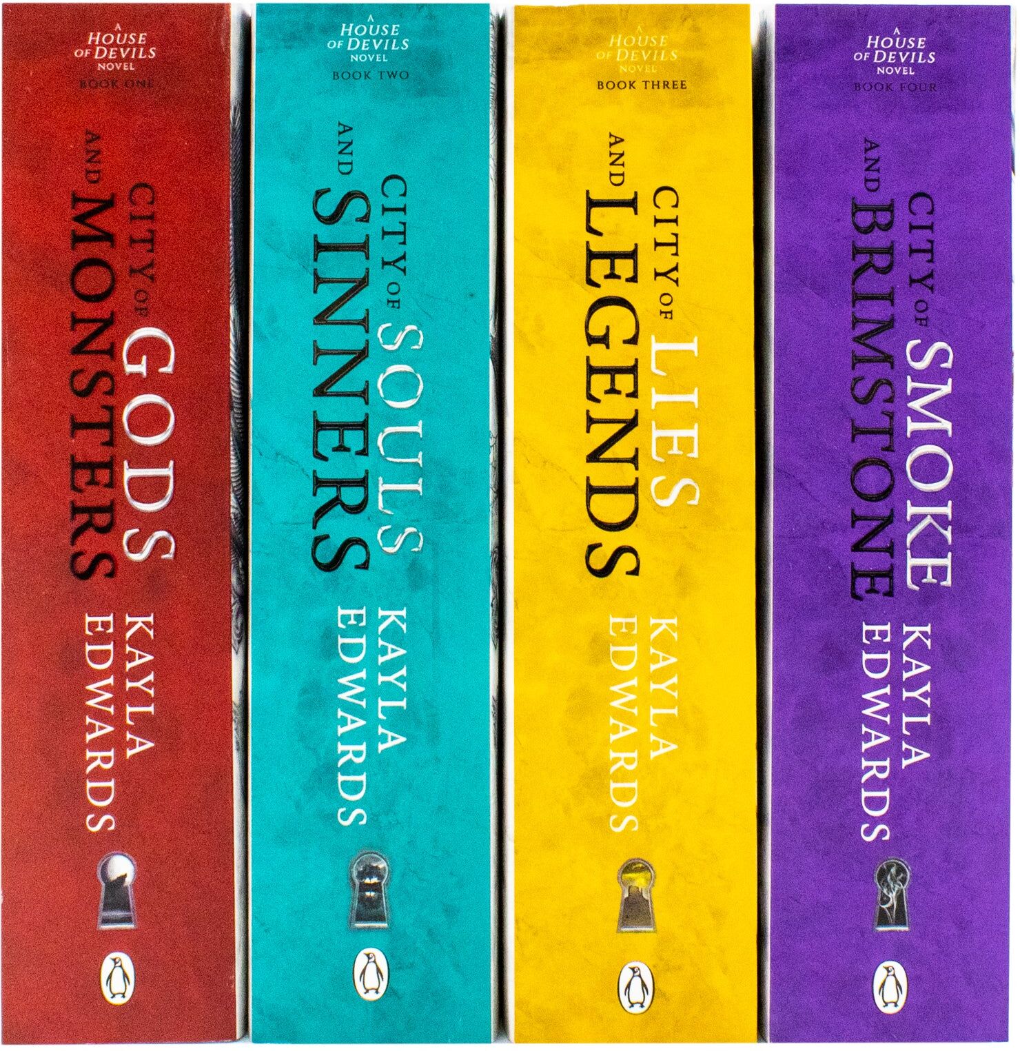 Penguin UK ltd House of Devils Series by Kayla Edwards 4 Books Collection Set (City of Gods and Monsters, City of Souls and Sinners, City of Lies and Legends and Cit