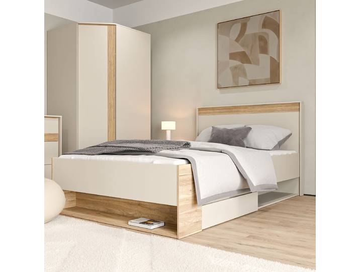 Einzelbett 120 x 200cm Braun/Beige