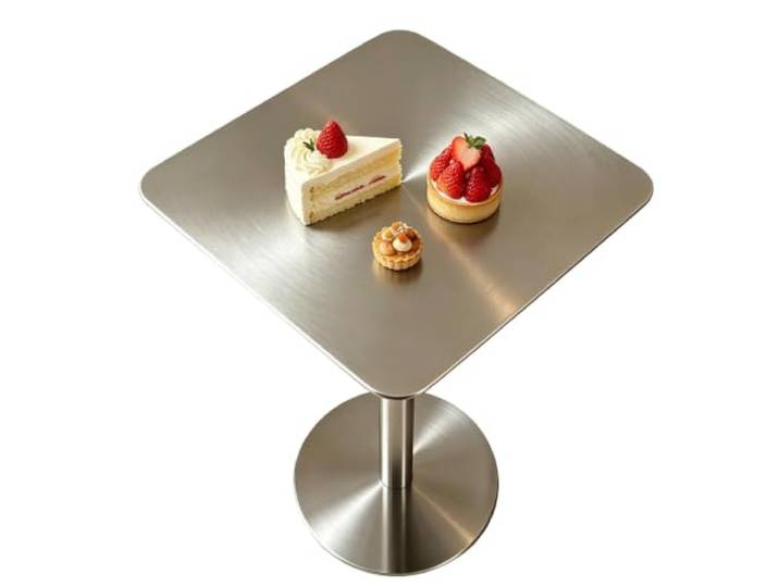 Hochzeitstortentisch Esstisch für den Außenbereich, kleiner Bistro-Bartisch Kaffee-Beistelltisch/Beistelltisch, Edelstahl-Cocktailtisch für den Innen-Café-Küchenbalkon(80x80x95cm)