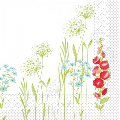 Mank Serviette aus Tissue Milli, 40 x 40 cm, 100 Stück - Floral Sträucher Gräser