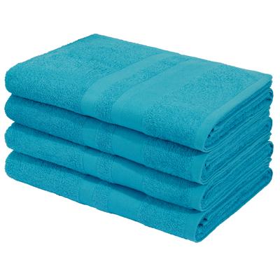 Duschtücher OTTO HOME "Vanessa, 4 Duschtücher, 70x140cm, in Standard- und Premium-Qualität", blau (türkis), B:70cm L:140cm, Walkfrottee, Obermaterial: 100% Baumwolle, Handtücher, Handtücher mit Bordüre, 100% Baumwolle, einfarbig, weich
